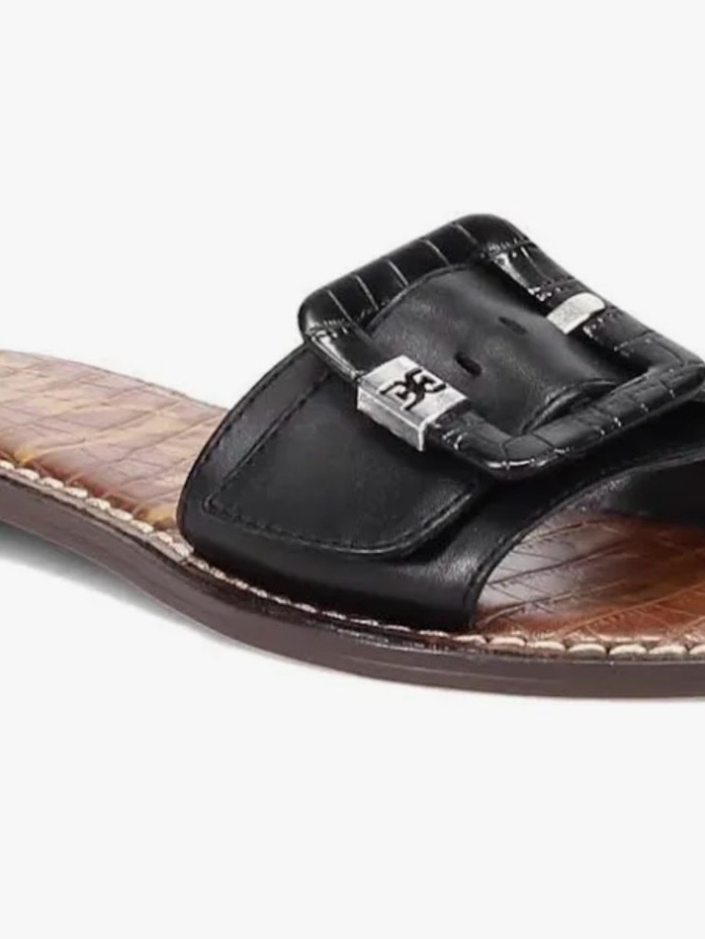 Sam Edelman Black Leather Slide Sandals